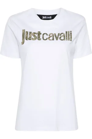 Roberto Cavalli Playera con logo estampado