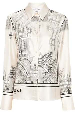 Callas Milano Camisa de seda con estampado Cameron Venice