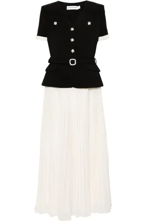 Self-Portrait Vestido midi con cuello en V