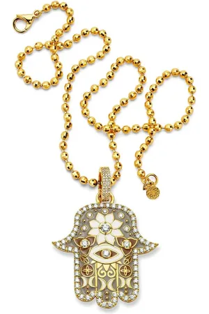 BUDDHA MAMA Dije Hamsa en oro amarillo de 20kt con diamantes