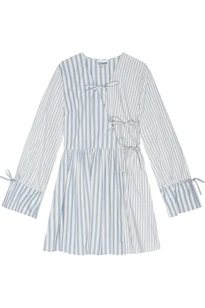 Ganni Vestido corto con rayas estampadas