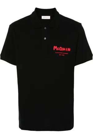 Alexander McQueen Playera tipo polo con logo bordado
