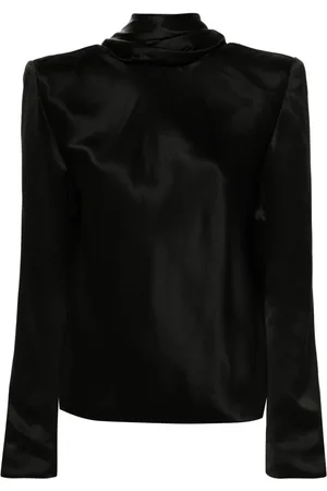 Saint Laurent Blusa con detalle drapeado