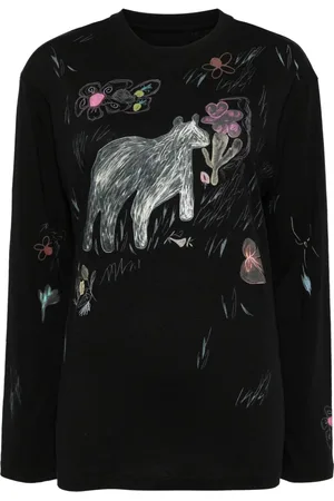 JNBY Playera manga larga con oso estampado