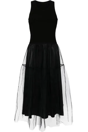 JNBY Vestido midi con apliques de tul