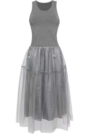 JNBY Vestido midi con apliques de tul