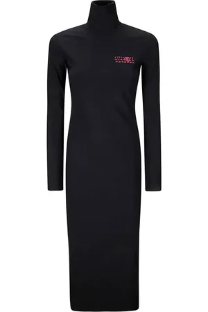 Maison Margiela Vestido midi con logo estampado