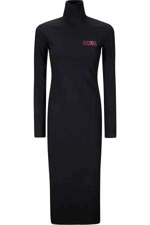 Maison Margiela Vestido midi con logo estampado