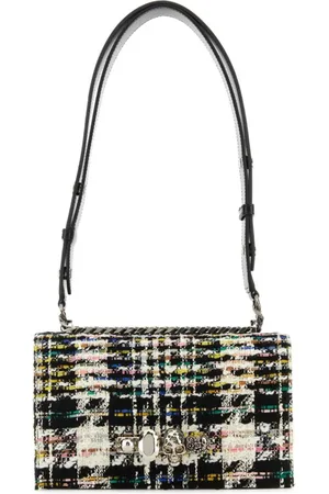 Alexander McQueen Bolsa de hombro de tweed con motivo Skull