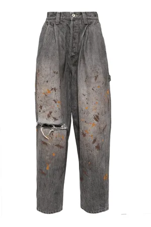 DOUBLET Jeans tapered con efecto de pintura en espray