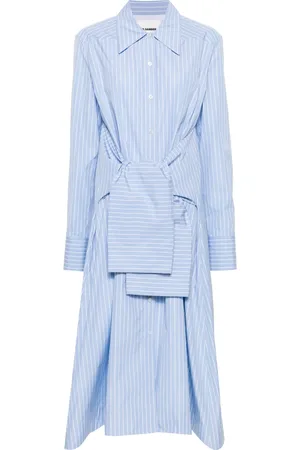 Jil Sander Vestido midi con rayas estampadas