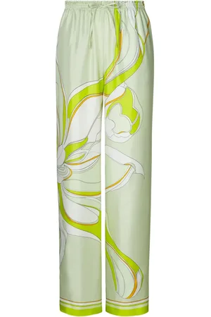 Tory Burch Pantalones de seda estampados