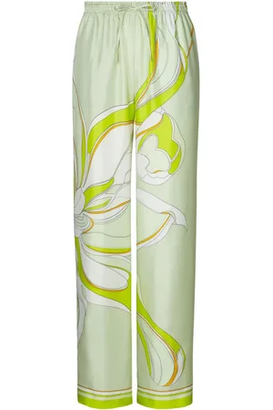 Tory Burch Pantalones de seda estampados