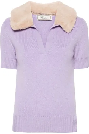 BLUMARINE Top tejido con cuello texturizado