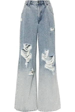 Self-Portrait Jeans con apliques de strass