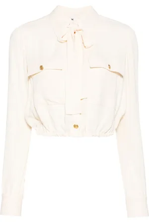 Elisabetta Franchi Blusa corta con cuello de mascada