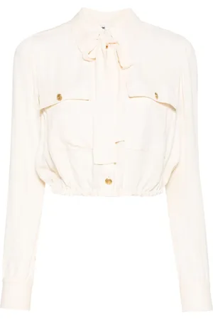 Elisabetta Franchi Blusa corta con cuello de mascada