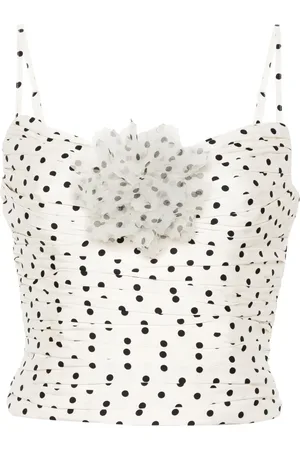 Self-Portrait Top con estampado de lunares