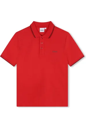 HUGO BOSS Playera tipo polo de piqué con logo estampado