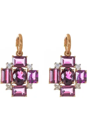 Irene Neuwirth Aretes Gemmy Gem en oro rosa de 18kt con granate
