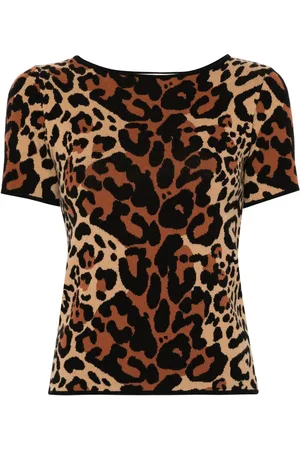 BLUMARINE Top con motivo de leopardo en jacquard