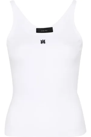 AMIRI Camiseta de canalé con bordado MA