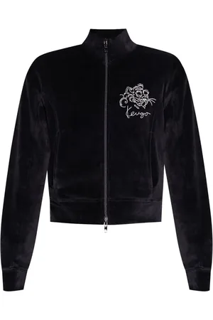 Kenzo Hoodie de terciopelo con logo bordado