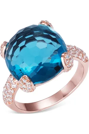Anabela Chan Anillo Sugarloaf en oro rosa vermeil de 18kt con topacio facetado