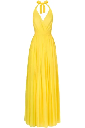 Dolce & Gabbana Vestido largo plisado con cuello halter