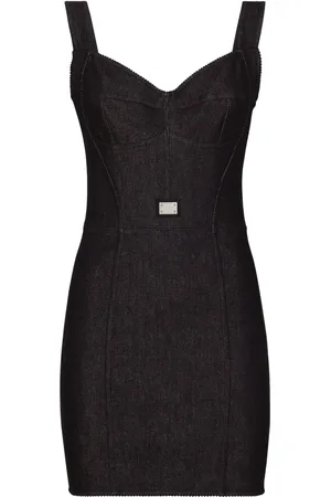 Dolce & Gabbana Vestido estilo bustier con placa del logo