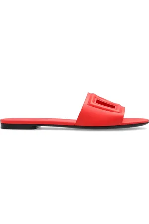 Dolce & Gabbana Flip flops de piel con logo DG