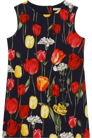 Dolce & Gabbana Vestido con estampado de tulipanes