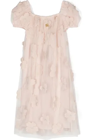 Dolce & Gabbana Vestido de tul con aplique de flores