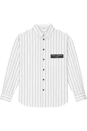 Dolce & Gabbana Camisa con parche del logo y motivo de rayas