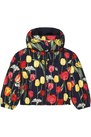 Dolce & Gabbana Chamarra capitonada con tulipanes estampados