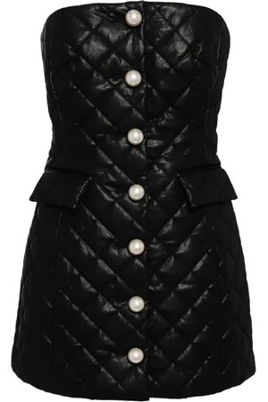 KIMHEKIM Vestido capitonado con botones de perla