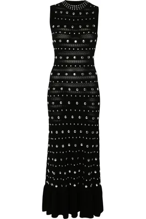 Sandro Vestido largo tejido con apliques