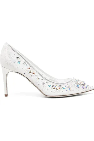RENE CAOVILLA Zapatillas con detalles de cristal y tacón de 80mm