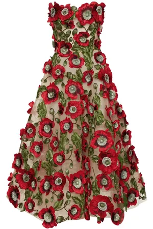 Oscar de la Renta Vestido midi con bordado Poppy