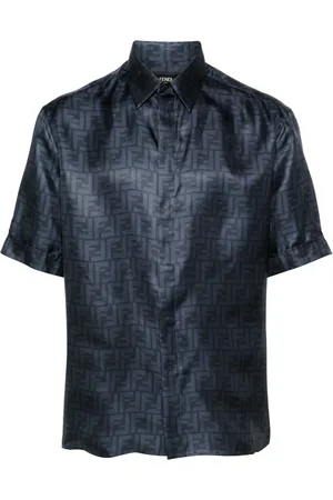 Fendi Camisa de seda con logo FF