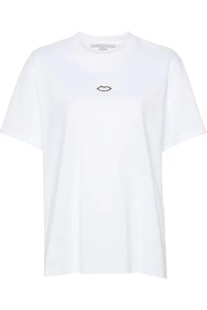 Stella McCartney Playera con labios y cristales