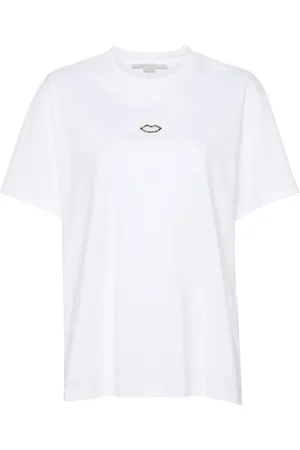 Stella McCartney Playera con labios y cristales