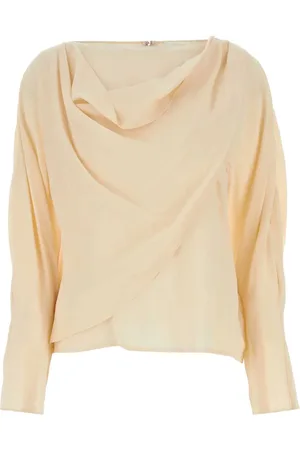 Chloé Blusa de seda drapeada con cuello barco