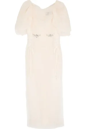 Simone Rocha Vestido midi con detalles de cristal