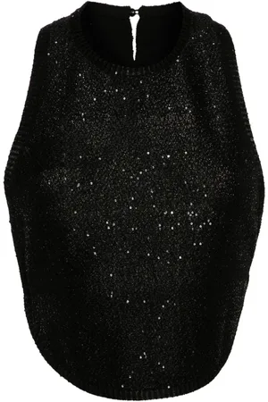Serafini Camiseta bordada con lentejuelas