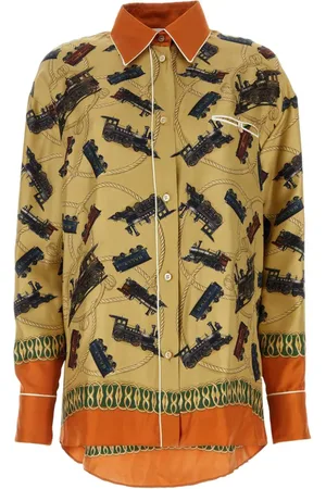 Bally Camisa de seda oversize con estampado gráfico