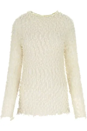 Jil Sander Top de malla manga larga con cuello redondo