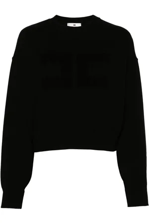Elisabetta Franchi Sudadera corta con logo bordado