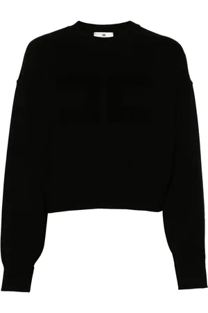 Elisabetta Franchi Sudadera corta con logo bordado