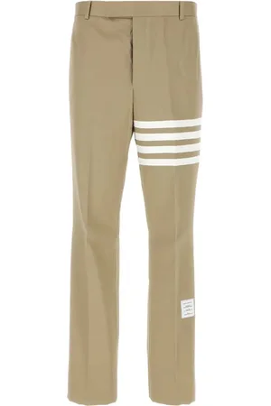 Thom Browne Seamed 4-Bar Stripe Unconstructed Chino Trouser In Cotton Twill